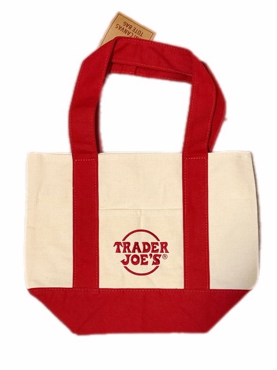 Trader Joe'S Handbags - Trader Joe's Canvas Tote Bag - Red and cream mini NWT